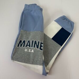 Shein Colorblock Sweatpants with Maine USA Print